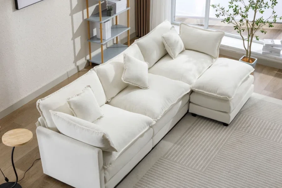 Stylish Sofa with Ottoman